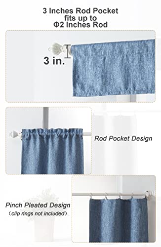 10-Inch-Valance-for-Window-ToppersLinen-Valances-for-Kitchen-Window-Living-RoomBathroomBasementBlackout-Small-Curtain10-Inch-L-by-52-Inch-W1-PackDenim-Blue 10 Inch Valance for Window ToppersLinen Valances for Kitchen Window Living RoomBathroomBasementBlackout Small Curtain10 Inch L by 52 Inch W1 PackDenim Blue