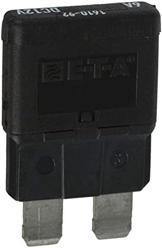 E-T-A Circuit Protection and Control 1610-92-6A, Circuit Breaker; Therm; Press-To-Reset; Cur-Rtg 6A; Socket; 1 Pole; Vol-Rtg 12Vdc