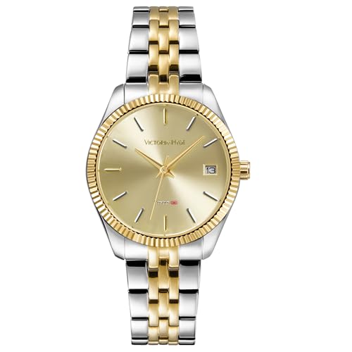 Montre en acier inoxydable VICTORIA HYDE l'excellence d'un design tendance bicolore