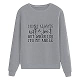 Camisetas Deporte Mujer Manga Larga, Sudaderas Sin Capucha Mujer Sudadera de Invierno Jersey Suéter Manga Larga Pullover Cuello Redondo Otoño Sweatshirt Blusas Deportivas Mujer Barata #1I-Grey 3XL