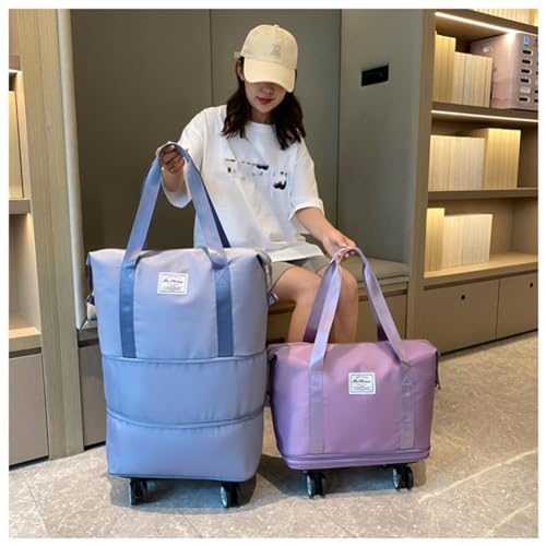 Pepepo Travel Bag With Wheels, 2025 New Large Capacity Travel Bag - Universal Wheel Removable, Large Capacity Wide-Open (GRAY)2