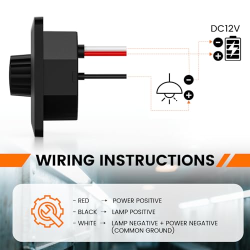 Interruptor de atenuación de 12 voltios GZV interruptor de luces RV 200W negro para camper 6