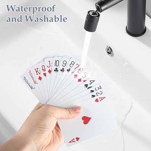 2 Decks Rot & Blau Pokerkarten, Wasserfeste Plastik Spielkarten, Professionelle Standard Spielkarten, Poker Karten für Blackjack, für Camping, Canasta, Texas, Go Fish, Blackjack Kartenspiele – Bild 5