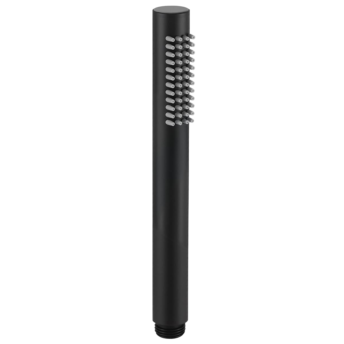 Drenky Black Handheld Shower Head Stainless Steel SUS304 High Pressure Water Saving Small Pencil Showerhead with 48 Rubber Nozzles Round Bar Shower Head