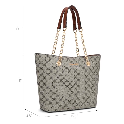 Image of Handbags for Women Chain Shoulder Vegan Leather Tote Bag Top Handle Handbag