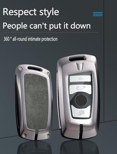 Coque de clé BMW anti-choc en métal et cuir ontto F30 F10