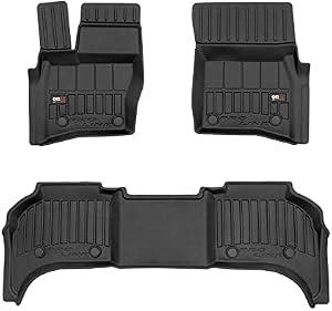 OMAC Premium Floor Mats for Land Rover Defender L663 2020-2022 3D Car Liners Set Black / Front & 2nd Row Seat - Rubber - All Weather - Odorless