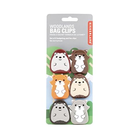 Kikkerland Woodlands Bag Clip, Set of 6 Cover