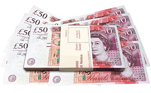 Prop Money Cash - 50 Note Stacks for Pranks & Movies - Fake 50 Notes for Casino Photo Booth Play