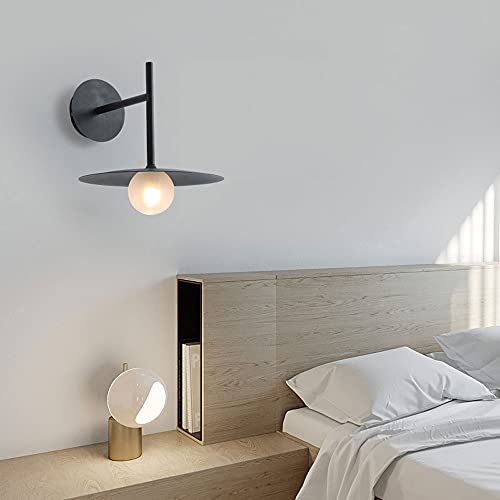 Lámpara de pared nórdica con pantalla de globo de cristal para el dormitorio 2