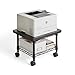 Safco Onyx Rolling Cart Printer Stand, Under-Desk Mobile Utility Table for Home Office with Steel Shelf, Black