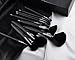 MSQ Makeup Brushes 10pcs Pro Makeup Brush Kit with Makeup Case & Diamond Decoration/S-type Curve Handle (Foundation, Powder, Blush, Contour, Eyeshadow Brushes & Lip) Best for Gifts-Black