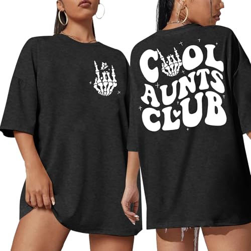 Aunt Shirt Oversized Auntie Shirts Women Cool Aunts Club T-Shirt Auntie Graphic Tees Funny Aunt...