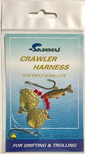 Sanhu Crawler Harness, 7 Packs Multicolor for Walleye & Panfish, Ideal for Freshwater Trolling, Item #624