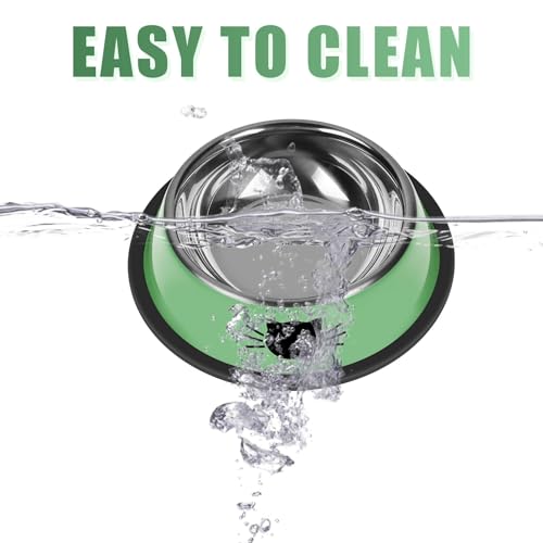 image for Serentive 2 Pcs Non-Slip Stainless Steel Small Cat Food Bowls - Unbrea