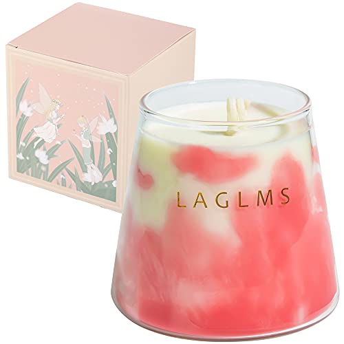 LAGLMS Jar Scented Candle for Home, Large Candles Gifts for Women，Rose Aromatherapy Candle，10 oz. 60-70 Hours 6% Essential Oil Soy Candle