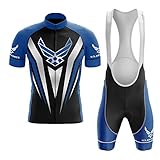 U.S. Air Force Cycling Jersey Bike Uniform Summer Cycling Jersey Set Road Bicycle Jerseys MTB Breathable Cycling Clothing (U.S. Air Force,L)