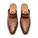 COLORES DE MEXICO MX - Mexican Handmade Leather Western Mule, Clog with Embroidered Stitching, Comfortable Slip-On Low Heel - Model 3112 (Brown, US Footwear Size System, Adult, Women, Numeric, Medium, 8)