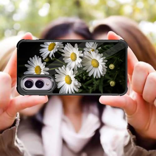 JHYYTUJTYP for Galaxy S25 Edge Case,Tire Texture Non-Slip Soft TPU Hard Back Shockproof Anti-Scratch Protective Case for Samsung Galaxy S25 Edge 6.7 inch 2025,Cute Daisy Flower Pattern - image 6