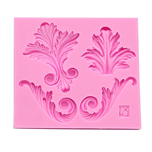 Oyfel Fondant Flor de Encaje Fondant Molde De Silicona en Relieve con Forma de patrón Creativo Vintage Estilo Barroco Curlicues Rollo para Hacer Tarta Pastel Cover