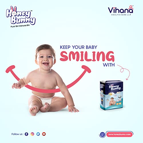 Image of Honey Bunny Everyday Baby Diapers Pants | Extra Extra Large (XXL), 48 Count, 17-25 kg | Silky Soft on Skin | 12 Hours Protection Baby Diaper