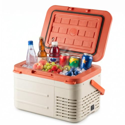 Image of 12 Volt Refrigerator, 11QT Mini Portable Car Fridge, Freezer Compressor Electric Cooler -4℉~68℉, 12 /24V DC 100-240V AC for Truck Van RV SUV Travel Camping Road Boat Trips