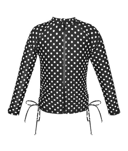 Image of SHEKINI Girl's Zipper Sun Protective UPF50+ Long Sleeve Rash Guard Swimsuit