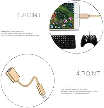 Micro OTG Cable, Type C USB 2.0 Compatible: Micro USB OTG Cable Host Function Supported, OTG Cable, Type C USB 2.0 to USB A Converter Cable, Micro Conversion Adapter, Earphone Charging, Earphone