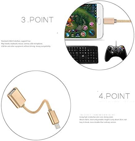 Micro OTG Cable, Type C USB 2.0 Compatible: Micro USB OTG Cable Host Function Supported, OTG Cable, Type C USB 2.0 to USB A Converter Cable, Micro Conversion Adapter, Earphone Charging, Earphone
