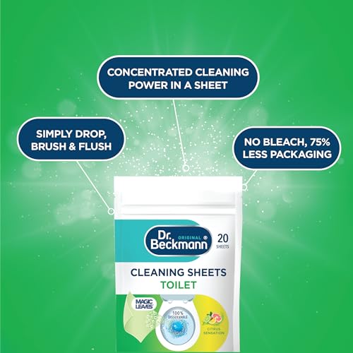 Dr. Beckmann Toilet Cleaning Sheets | Easy Everyday Toilet Cleaning | Hygenic Cleanliness |Citrus Sensation | 20 Sheets
