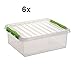 Produktbild Sunware 6x Q-Line Box - 25 Liter - 500 x 400 x 180mm - transparent/grün