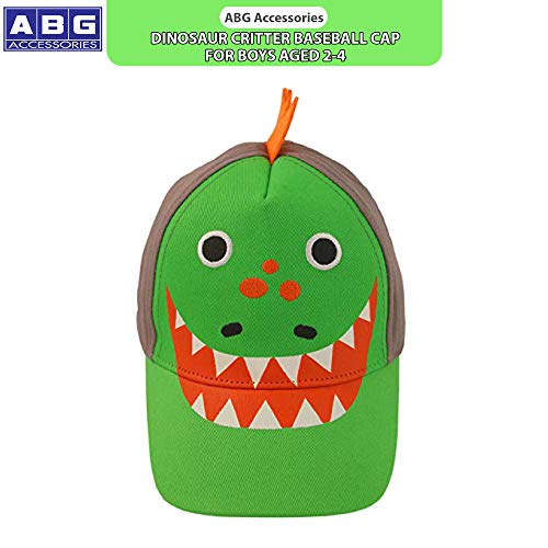 Abg Accessories Toddler Boys Cotton Baseball Cap With Assorted Animal Critter Designs, Age 2-4, Size Age 2-4, Green Dinosaur 3D #TOP2