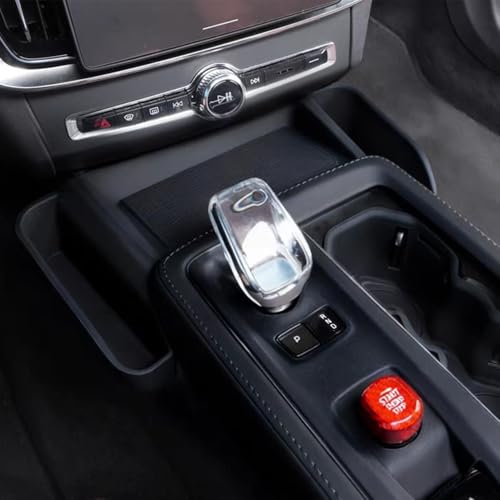 Image of Silicone Material Cup Holder Coaster for Volvo 2026 XC90 Center Console Gear Shift Protector, Automotive Accessories (2026 XC90 Wireless Charging Pad - Black)