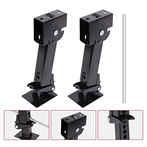 2Pcs Trailer Stabilizer Jacks Swing Down Jack 7" Drop Leg Trailer 18" With Adjustment Jack Rod Handle And Mounting Screws For Rv, Camper And Travel Trailer (12" To 18") #TOP5