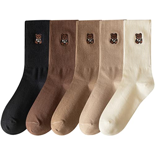 Image of IIG Women's Fashion Cute Cotton Socks Novelty Funny Above Ankle Crew Socks Holiday Gifts for Women 4 /5 Pairs