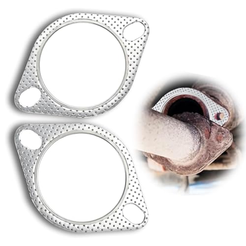 ijuicy 2 PCS Exhaust Gaskets, 2.5" 2-Bolt Exhaust Pipe Connector