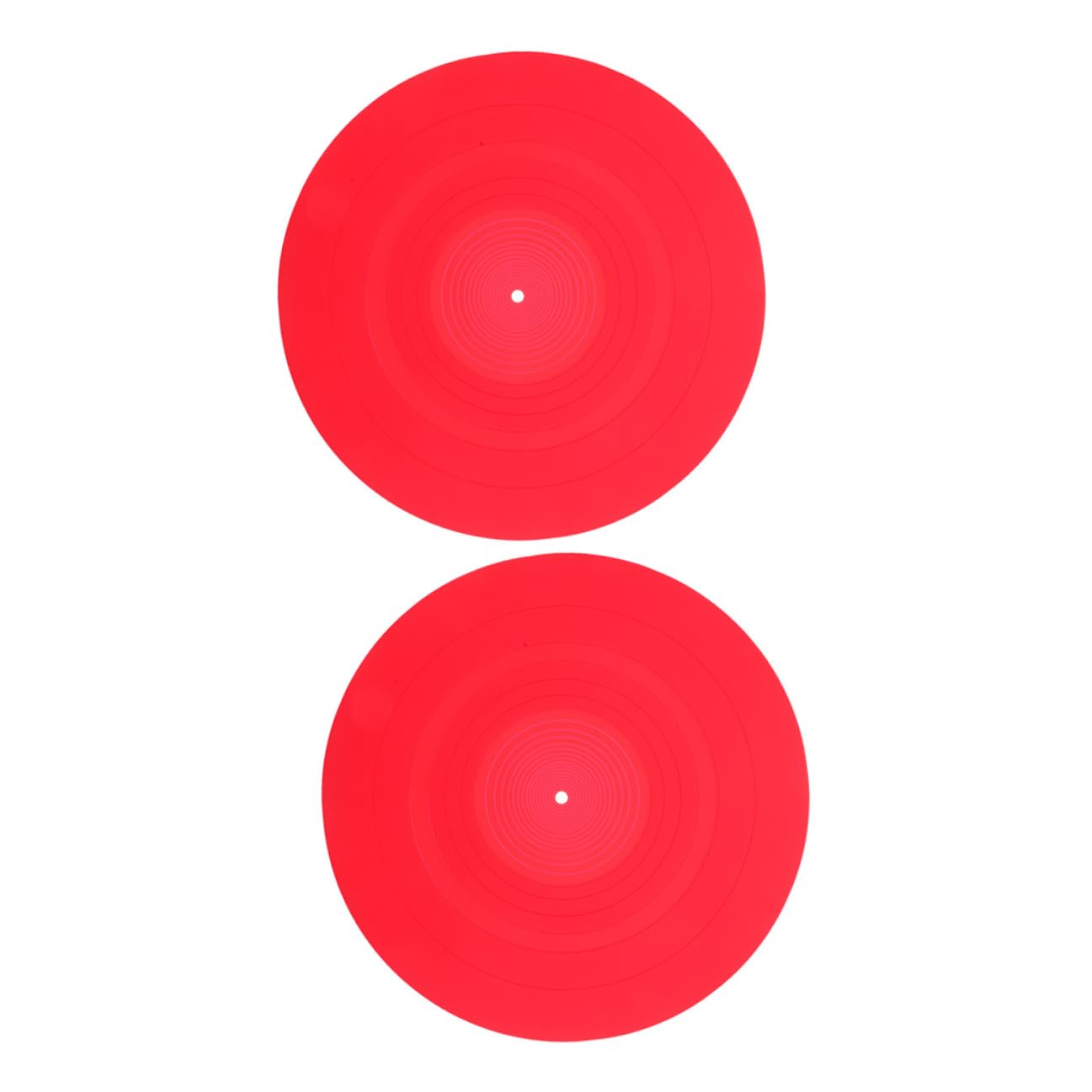 MAGICLULU 2 Stück Rote Antistatische Silikon Plattentellermatten 295mm Vinyl Slipmatte Ersatzmatte für Plattenspieler Vinyl Schallplatten Zubehör