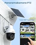 AOSU 3K/5MP Caméras de sécurité solaire sans fil, WiFi Caméra de surveillance Exterieur pour la sécurité à domicile, Panoramique PTZ, Suivi automatique, détection de l'homme/du véhicule, vision nocturne (2 Boîte), SolarCam D1 SE