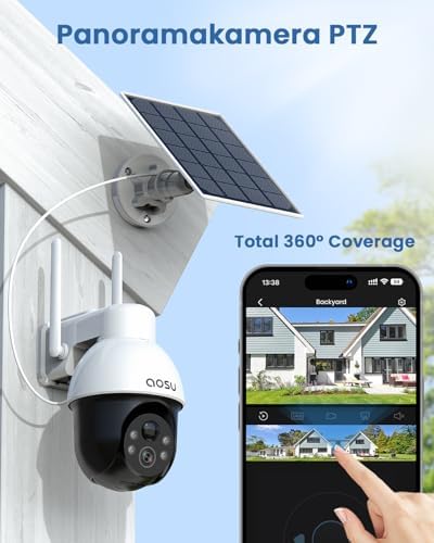 aosu 3K 5MP Solar Security Camera Wireless Outdoor PTZ 360Β° Smart Tracking - 1