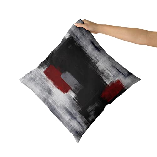 Giwawa Red And Black Throw Pillow Covers - Grey Abstract Art Painting Pillowcase Modern Decorative Cushion Cover For Sofa Bedroom Living Room Décor 18 X 18 Inch Set Of 2 #TOP6
