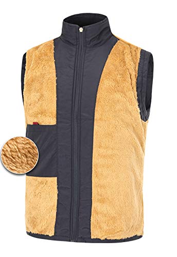 Spanye Men Outdoor Padded Puffer Vest Thick Warm Multi-Pocket Photography Fishing Jacket Dark Blue-M #TOP2