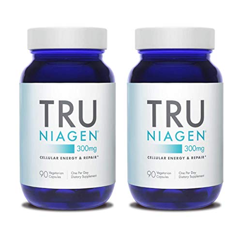 TRU NIAGEN Nicotinamide Riboside Chloride - Patented NAD Precursor for The Reduction of Tiredness and Fatigue, 300mg Vegetarian Capsules, 300mg Per Serving, 90 Day Bottle (2 Pack)