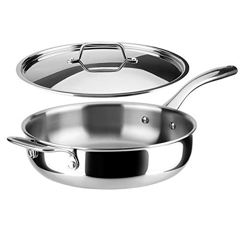 Comparison: Best Belgique Cookware 3 Qt 8 Duxtop Whole-Clad Tri-Ply Stainless Steel Saute Pan with Lid, 3 Quart, Kitchen Induction Cookware