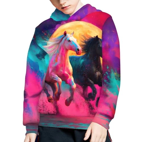 Image of GLUDEAR Teen Boys Girls Novelty Animal Galaxy Hoodies Sweatshirts Pullover