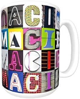 MACIE Coffee Mug / Cup - using photos of sign letters - personalized