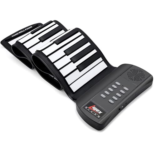 Lujex Piano Enrollable Portátil 61 Teclas, Teclado Digital de Silicona Flexible, Piano Electrónico MIDI Con USB Para Niños