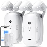 Monitaind Smart Automatic Curtain Opener: 2PCS Remote Control Electric Curtain Robot with App/WiFi/Remote, High-Performance Motor Compatible with Alexa, Google, Siri for Roman Rod, T/U-shaped Track