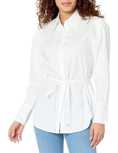 Chemise à bouton bas femme Hugo en coton avec lien à nouer idéale pour le bureau