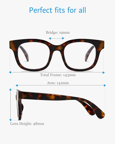 Image of ANRRI Blue Light Blocking Glasses for Women Oversized Blue Light Glasses Anti Eyestrain UV Protection Computer Eyeglasses