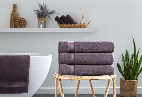 Ozdilek 4-Piece Bath Towels, 30x60 550 GSM 100% Turkish Cotton, Luxury Quick Dry, Extra Large, Fade-Resistant, Eco-Friendly, Spa Towel, Comfortable (Orchid Purple) by özdilek - Used condition - Image 3